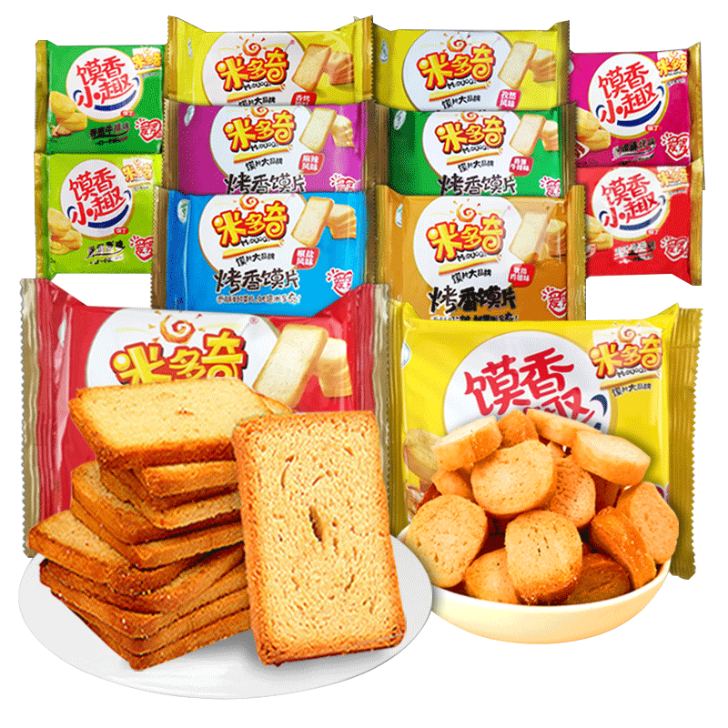 米多奇烤香饃片 健康美味，一箱盡享休閑早餐與年貨零食